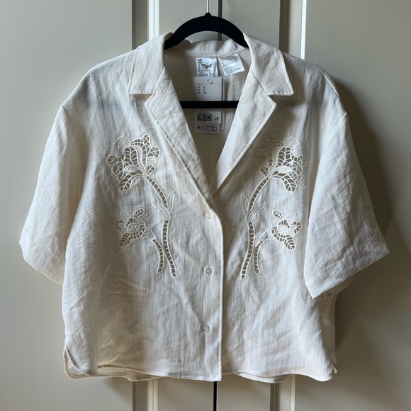 NWT Cream Cotton Eyelet Embroidered Top & Shorts Bundle Matching Set size small - Picture 3 of 13